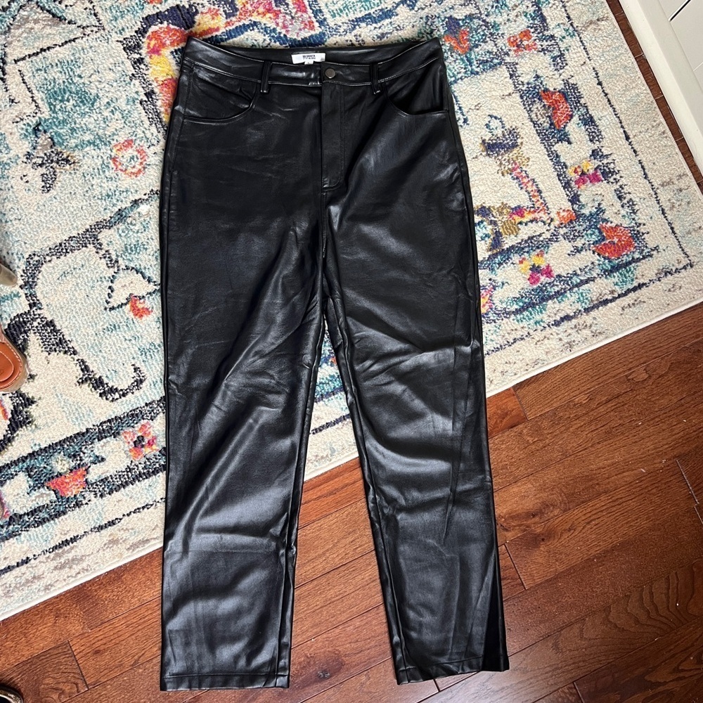 Steve Madden BB Dakota Vegan Leather Trousers Jet Black size large